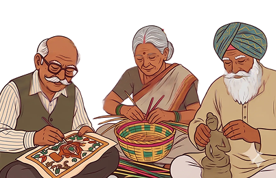 Senior citizens enjoying community activities together